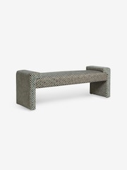 MADE.COM Green Checked Velvet Brixton Bench - Image 5 of 7