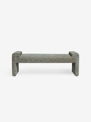 MADE.COM Green Checked Velvet Brixton Bench - Image 6 of 7