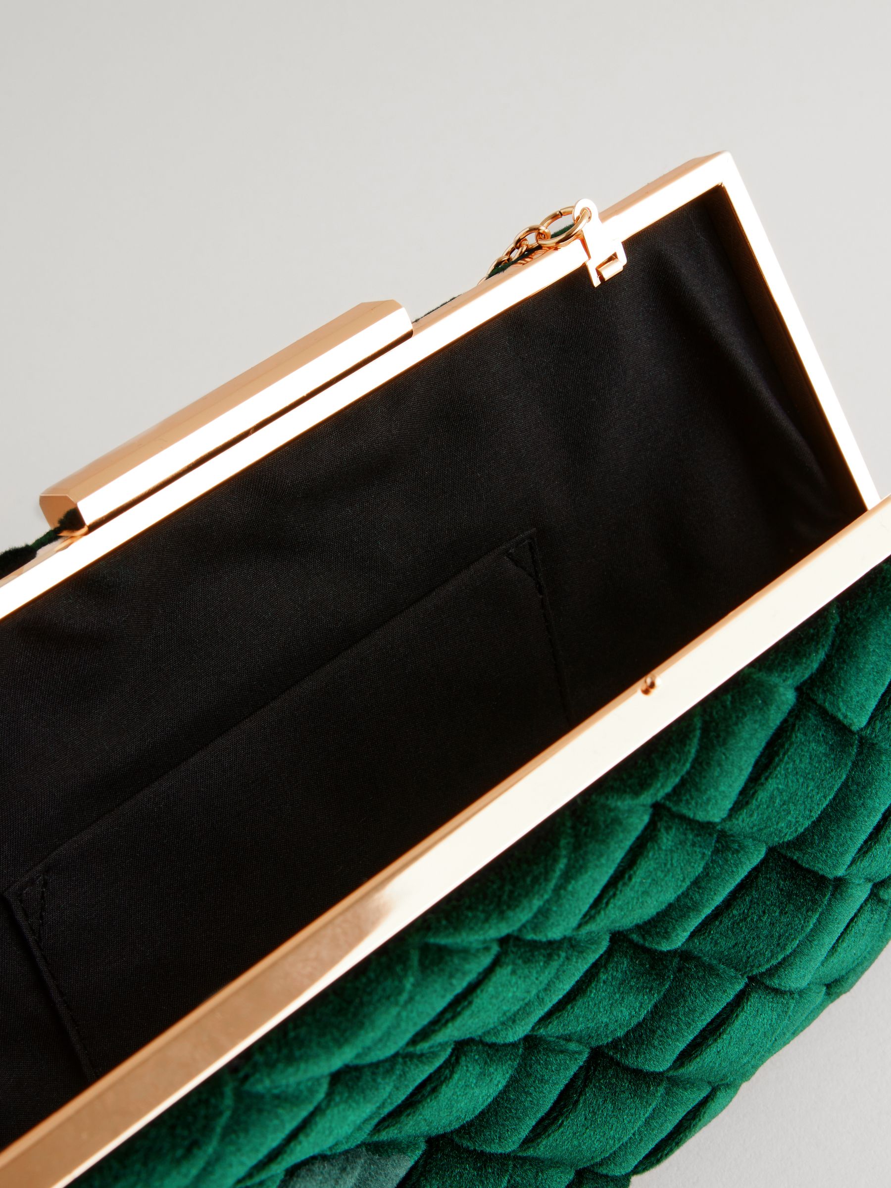 Green Velvet Weave Clutch Bag