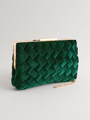 Green Velvet Weave Clutch Bag - Image 6 of 10