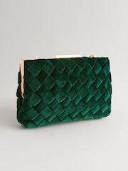 Green Velvet Weave Clutch Bag - Image 7 of 10