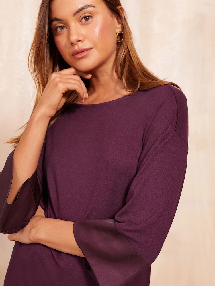 Friends Like These Purple Satin Cuff Tunic - Image 2 of 4