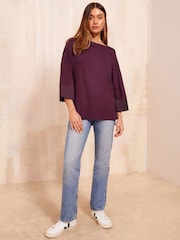 Friends Like These Purple Satin Cuff Tunic - Image 3 of 4