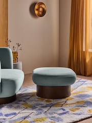 MADE.COM Steel Grey Blue Novara Storage Footstool - Image 1 of 6