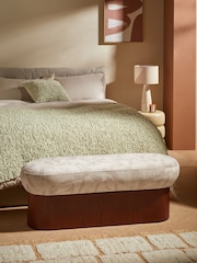 MADE.COM Natural Taupe Brushstroke Velvet Novara Storage Ottoman Bench - Image 1 of 6