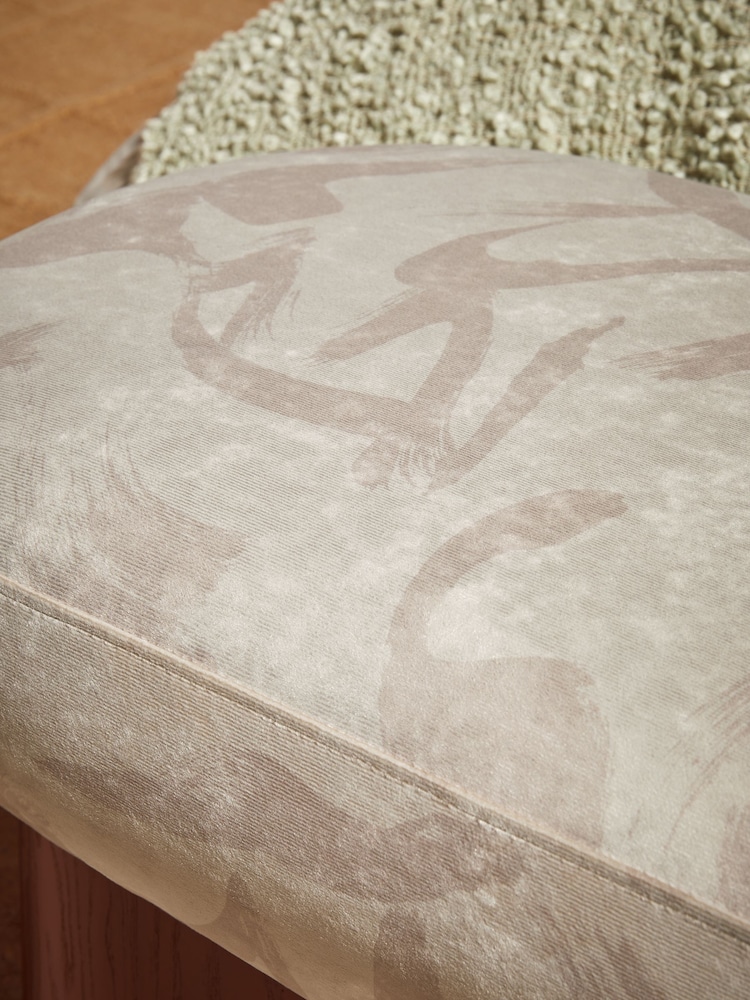 MADE.COM Natural Taupe Brushstroke Velvet Novara Storage Ottoman Bench - Image 2 of 6