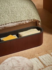 MADE.COM Natural Taupe Brushstroke Velvet Novara Storage Ottoman Bench - Image 3 of 6