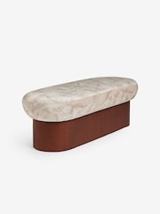 MADE.COM Natural Taupe Brushstroke Velvet Novara Storage Ottoman Bench - Image 5 of 6