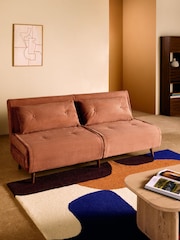 MADE.COM Nutmeg Orange Corduroy Haru 4 Seater Sofabed - Image 1 of 8
