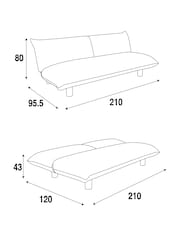MADE.COM Off White Pax Boucle Jude 3 Seater Sofa Bed - Image 7 of 7