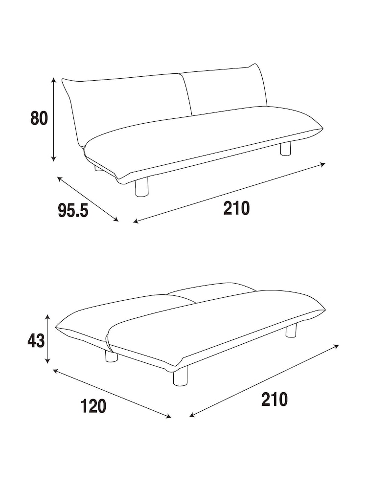 MADE.COM Off White Pax Boucle Jude 3 Seater Sofa Bed - Image 7 of 7