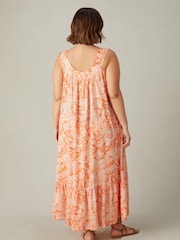 Live Unlimited Orange Curve Paisley Tiered Midaxi Dress - Image 5 of 5