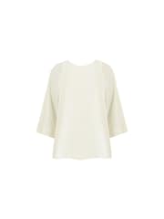 Live Unlimited Ivory White Curve Textured Overlay Top - Image 8 of 8