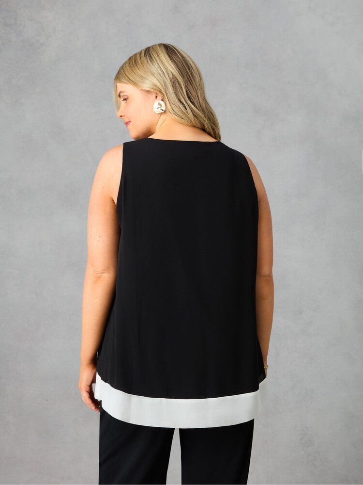Live Unlimited Black Curve Colourblock Overlay Vest - Image 3 of 3