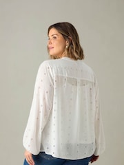 Live Unlimited White Curve Broderie V-Neck Blouse - Image 2 of 4