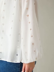 Live Unlimited White Curve Broderie V-Neck Blouse - Image 4 of 4