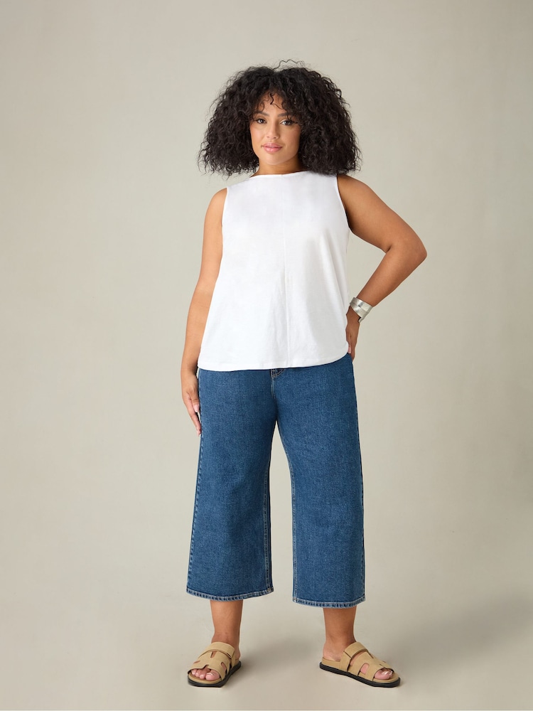 Live Unlimited Curve Cropped Jeans mit weitem Bein - Bild 1 von 3