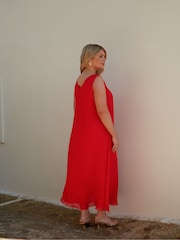 Live Unlimited Red Curve Petite Floral Print Sleeveless Maxi Dress - Image 2 of 4