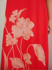 Live Unlimited Red Curve Floral Print Sleeveless Maxi Dress - Image 5 of 5