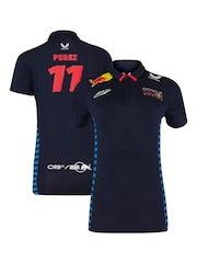 Fanatics Womens F1 Red Bull Racing 2024 Sergio Perez Team Blue Polo Shirt - Image 1 of 3