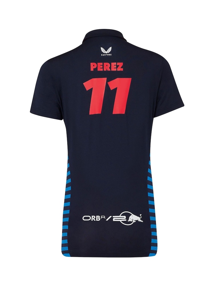 Fanatics Womens F1 Red Bull Racing 2024 Sergio Perez Team Blue Polo Shirt - Image 3 of 3