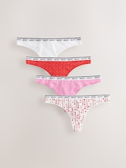 Valentines Thong Logo Knickers 4 Pack - Image 1 of 7