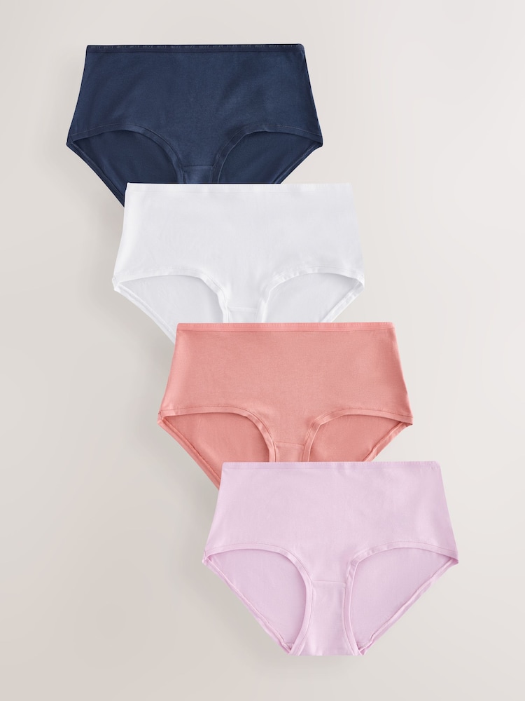 Navy/Pink/Cream Midi Thong Modal Logo Ultimate Comfort Knickers 4 Pack - Image 1 of 7