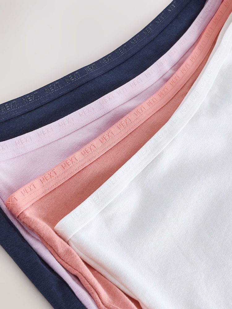 Navy/Pink/Cream Midi Thong Modal Logo Ultimate Comfort Knickers 4 Pack - Image 6 of 7
