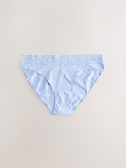 Blue Ditsy High Leg Lace Knickers 4 Pack - Image 6 of 11