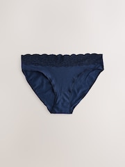Blue Ditsy High Leg Lace Knickers 4 Pack - Image 8 of 11