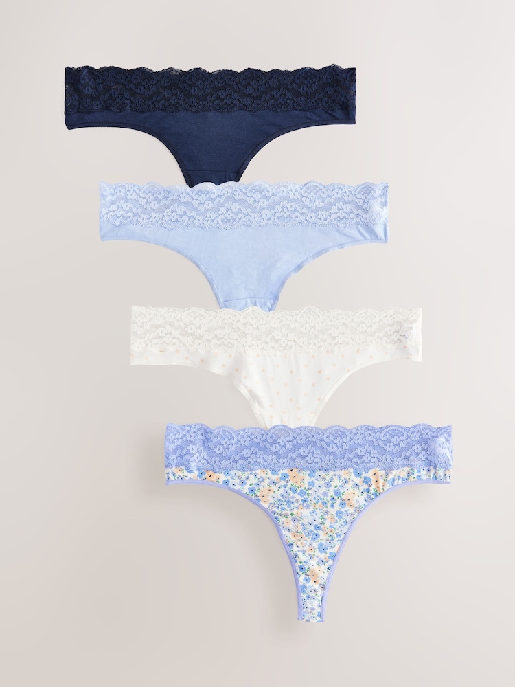 Blauw gebloemd - 4 Kanten slips - Image 1 of 12