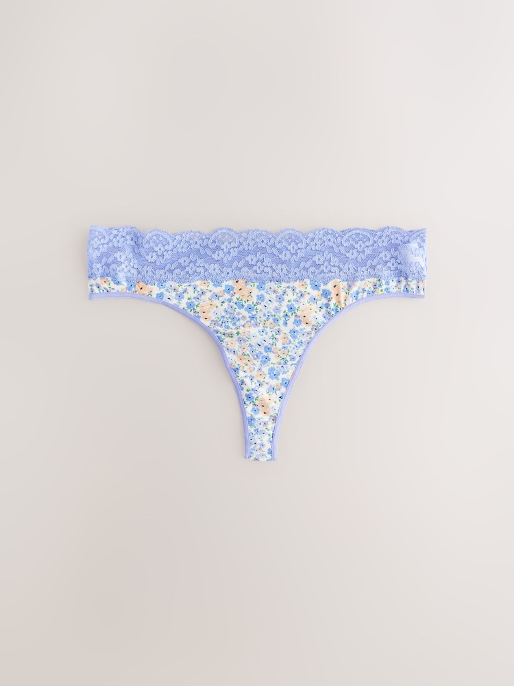 Blauw gebloemd - 4 Kanten slips - Image 9 of 12