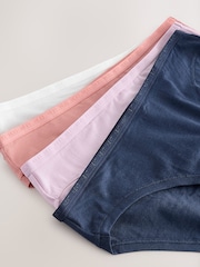 Navy/Pink/Cream High Leg Thong Modal Logo Ultimate Comfort Knickers 4 Pack - Image 6 of 7