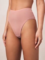 Navy/Pink/Cream High Rise High Leg Thong Modal Logo Ultimate Comfort Knickers 4 Pack - Image 10 of 12