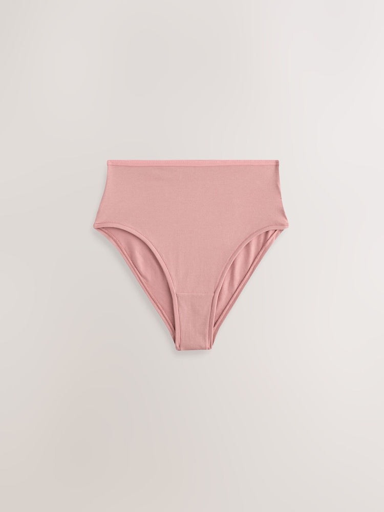 Navy/Pink/Cream High Rise High Leg Thong Modal Logo Ultimate Comfort Knickers 4 Pack - Image 2 of 7
