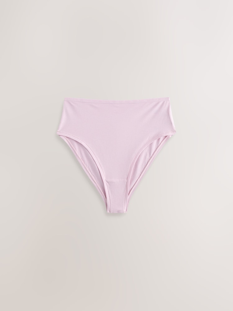 Navy/Pink/Cream High Rise High Leg Thong Modal Logo Ultimate Comfort Knickers 4 Pack - Image 4 of 7