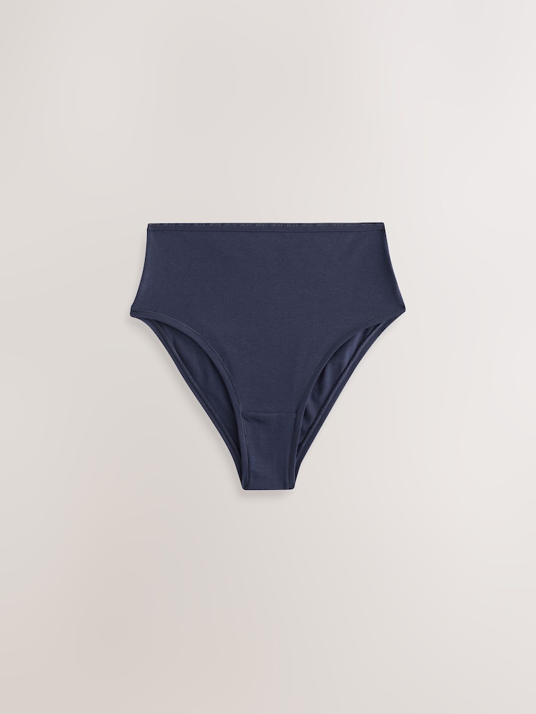 Navy/Pink/Cream High Rise High Leg Thong Modal Logo Ultimate Comfort Knickers 4 Pack - Image 5 of 7