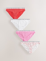 Valentines Bikini Logo Knickers 4 Pack - Image 1 of 7