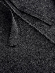Grey Charcoal Relaxed Fit Hooded Knitted Jumper Dress with Wool - Image 7 of 8