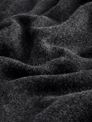 Grey Charcoal Relaxed Fit Hooded Knitted Jumper Dress with Wool - Image 8 of 8