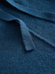Blue Indigo Relaxed Fit Hooded Knitted Jumper Dress with Wool - Image 8 of 8