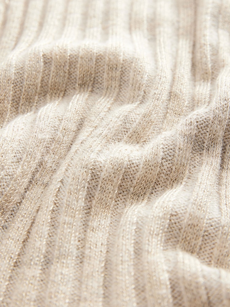 Gold Rochelle Humes Sparkle Ribbed Midi Knitted Jumper Dress - Image 8 of 8