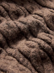 Brown Chocolate V-Neck Cable Knitted Midi Jumper Dress - Image 6 of 7