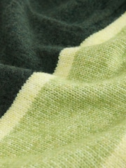 Green Stripe Roll Edge Shirt Layer Knitted 100% Cotton Jumper - Image 7 of 8