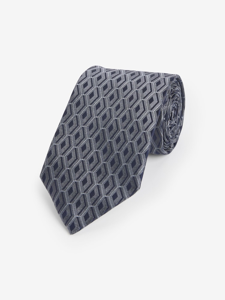 Navy Blue Diamond Signature Made In Italy Tie - Image 1 of 3