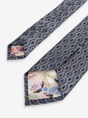 Navy Blue Diamond Signature Made In Italy Tie - Image 2 of 3