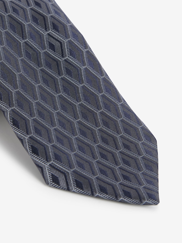 Navy Blue Diamond Signature Made In Italy Tie - Image 3 of 3