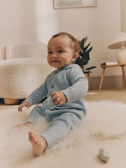 Blue Baby Knitted Hood Romper (0mths-2yrs) - Image 1 of 6