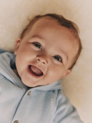 Blue Baby Knitted Hood Romper (0mths-2yrs) - Image 6 of 6
