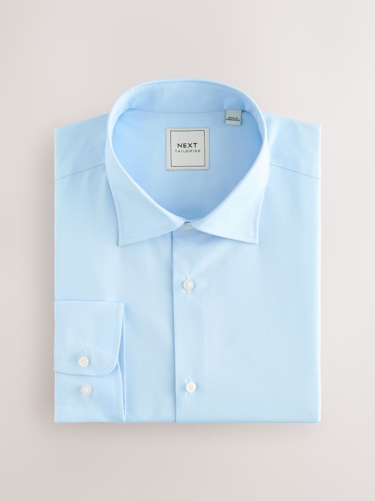 Blue Regular Fit Cutaway Collar Easy Care Smart Shirt - Image 5 of 7